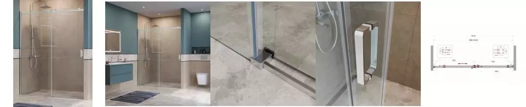 Душевая дверь «Belbagno» SOFT_CLOSE-2-BF-1-160-C-Cr 160/200 прозрачная/хром универсальная