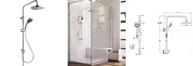 Душевая стойка «Vitra» System Rain A45597EXP хром Душевая стойка «Vitra» System Rain A45597EXP хром