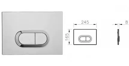 Кнопка смыва «Vitra» Loop O 740-0580 глянцевый хром