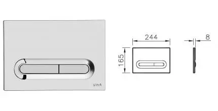 Кнопка смыва «Vitra» Loop 740-0780 глянцевый хром