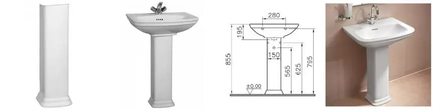 Пьедестал «Vitra» Serenada 4168B003-0156 фарфоровый белый