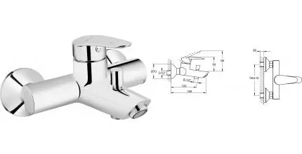 Смеситель для ванны «Vitra» Dynamic S A40953EXP хром