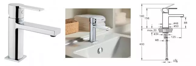 Смеситель для раковины «Vitra» Flo S A41936EXP хром Смеситель для раковины «Vitra» Flo S A41936EXP хром