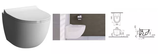 Подвесной унитаз безободковый «Vitra» Sento 7748B003-0075 белый без сиденья Подвесной унитаз безободковый «Vitra» Sento 7748B003-0075 белый без сиденья