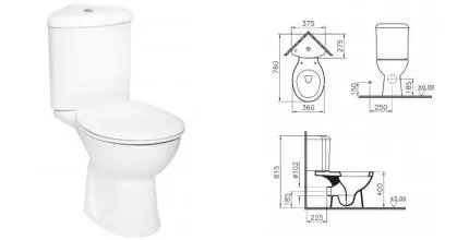 Унитаз компакт угловой «Vitra» Arkitekt 9754B003-7200 белый с сиденьем дюропласт белый