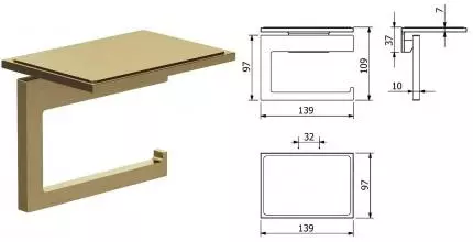 Держатель для туалетной бумаги «Kludi» Vela C 31971N0 на стену брашированное золото