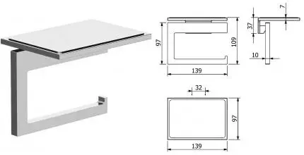 Держатель для туалетной бумаги «Kludi» Vela C 3197105 на стену хром