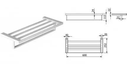 Полотенцедержатель с полкой «Kludi» Vela C 3198953 на стену белый матовый