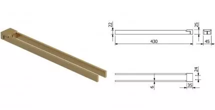 Полотенцедержатель двойной поворотный «Kludi» Vela C 31977N0 на стену брашированное золото