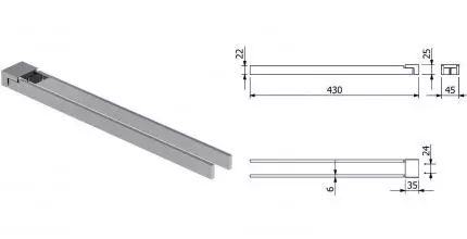 Полотенцедержатель двойной поворотный «Kludi» Vela C 3197705 на стену хром