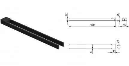 Полотенцедержатель двойной поворотный «Kludi» Vela C 3197739 на стену чёрный матовый