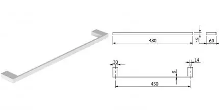 Полотенцедержатель «Kludi» Vela C 3198053 на стену белый матовый