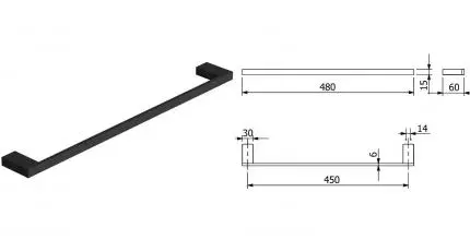 Полотенцедержатель «Kludi» Vela C 3198039 на стену чёрный матовый