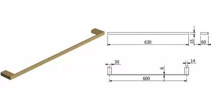 Полотенцедержатель «Kludi» Vela C 31979N0 на стену брашированное золото