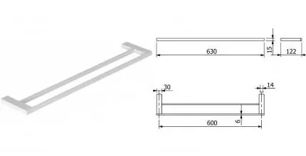 Полотенцедержатель двойной «Kludi» Vela C 3198853 на стену белый матовый