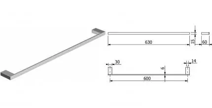 Полотенцедержатель «Kludi» Vela C 3197905 на стену хром