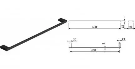 Полотенцедержатель «Kludi» Vela C 3197939 на стену чёрный матовый