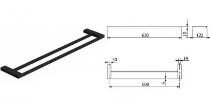 Полотенцедержатель двойной «Kludi» Vela C 3198839 на стену чёрный матовый