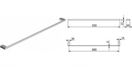 Полотенцедержатель «Kludi» Vela C 3196105 на стену хром