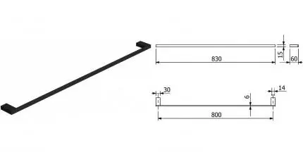 Полотенцедержатель «Kludi» Vela C 3196139 на стену чёрный матовый