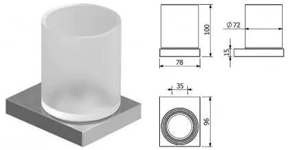 Стакан для зубных щёток «Kludi» Vela C 3197505 на стену хром