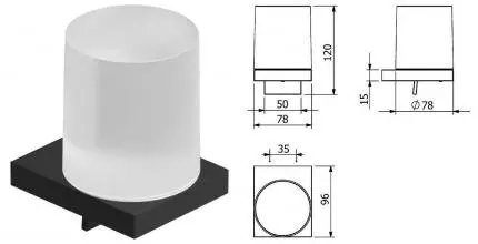 Дозатор для мыла «Kludi» Vela C 3197639 на стену чёрный матовый