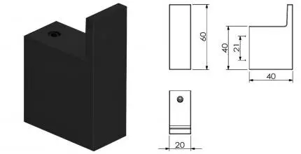 Крючок «Kludi» Vela C 3198439 на стену чёрный матовый