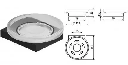 Мыльница «Kludi» Vela C 3198539 на стену чёрная матовая