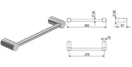 Полотенцедержатель «Kludi» Vela R 5896205 на стену хром
