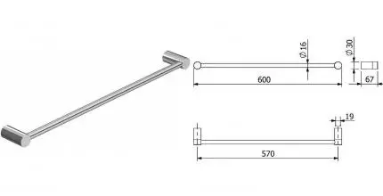 Полотенцедержатель «Kludi» Vela R 5897905 на стену хром