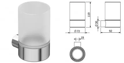 Стакан для зубных щёток «Kludi» Vela R 5897505 на стену хром