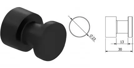 Крючок «Kludi» Vela R 5898439 на стену чёрный матовый