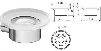 Мыльница «Kludi» Vela R 5898505 на стену хром