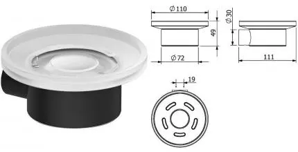 Мыльница «Kludi» Vela R 5898539 на стену чёрная матовая