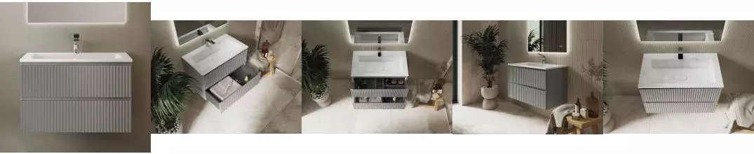 Тумба с раковиной «RAVAL» Coste 80 (Modul 80) подвесная cветло-серая