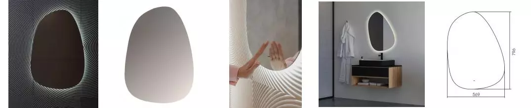 Зеркало «Silver Mirrors» Molecula Lite 57/80 с инфракрасным выключателем с подсветкой