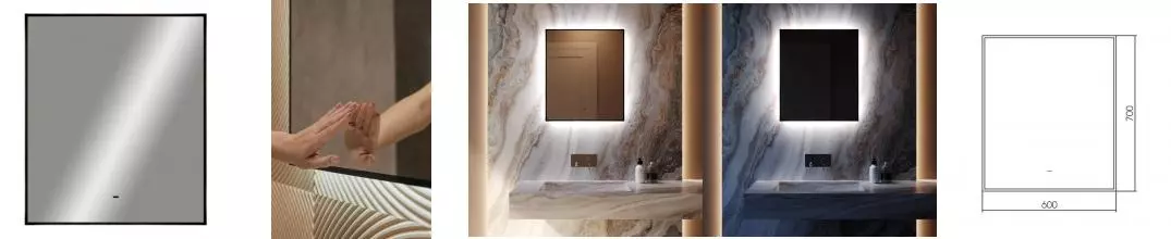 Зеркало «Silver Mirrors» Spell 60/70 с инфракрасным выключателем с подсветкой black Зеркало «Silver Mirrors» Spell 60/70 с инфракрасным выключателем с подсветкой black