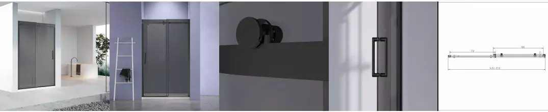 Душевая дверь «Vincea» Como-N VDS-4CN150CGB 150/195 тонированное/черное
