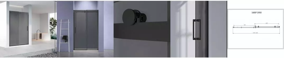 Душевая дверь «Vincea» Como-N VDS-4CN160CGB 160/195 тонированное/черное Душевая дверь «Vincea» Como-N VDS-4CN160CGB 160/195 тонированное/черное