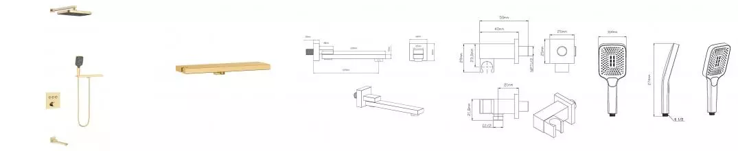 Душевая система «Vincea» VSFW-4311RBG брашированное золото Душевая система «Vincea» VSFW-4311RBG брашированное золото