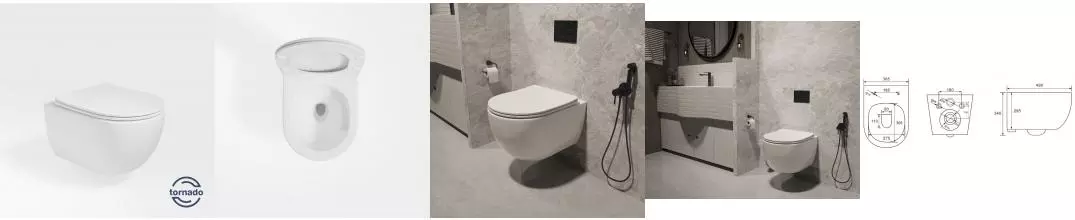 Подвесной унитаз безободковый «Vincea» Evo VT1-34ST Tornado белый с сиденьем с микролифтом белое Подвесной унитаз безободковый «Vincea» Evo VT1-34ST Tornado белый с сиденьем с микролифтом белое