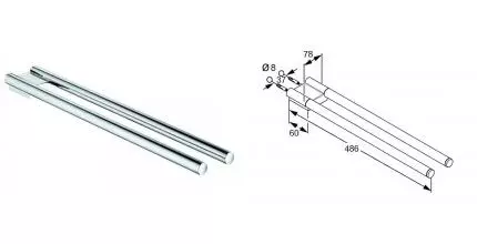 Полотенцедержатель двойной «Kludi» A-Xes 4897705 на стену хром