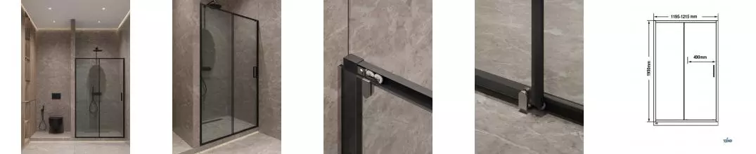 Душевая дверь «Timo» TD-120/03C-6 120/195 прозрачная/черный
