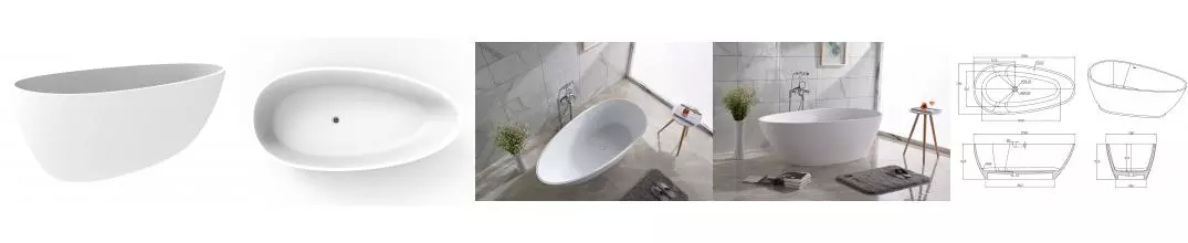 Ванна из искусственного камня «Timo» solid Rali1500 150/78 с ножками с сифоном белая матовая Ванна из искусственного камня «Timo» solid Rali1500 150/78 с ножками с сифоном белая матовая