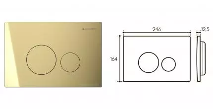Кнопка смыва «Aqueduto» CIR0250 пластик шлифованное золото CIR0250 Кнопка смыва «Aqueduto» CIR0250 пластик шлифованное золото CIR0250
