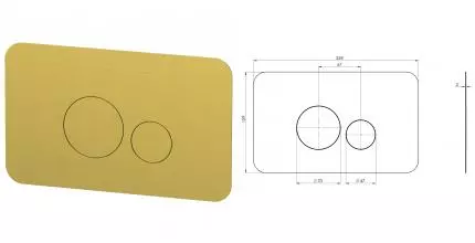 Кнопка смыва «Remer» RB810BG металл брашированное золото