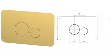 Кнопка смыва «Remer» RB810DO металл золото