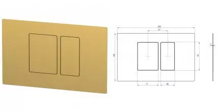 Кнопка смыва «Remer» RB820BG металл брашированное золото