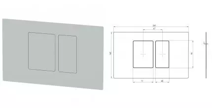 Кнопка смыва «Remer» RB820BO металл белая матовая