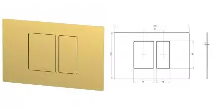 Кнопка смыва «Remer» RB820DO металл золото